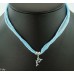 Delphin with silk bracelet/necklace / (lightblue)
